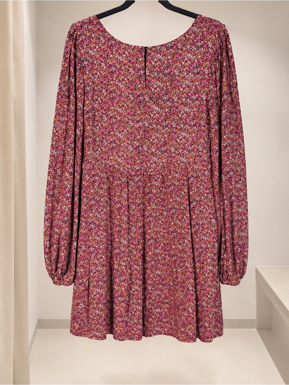 AFRM Pink Floral Long-Sleeve Mini Dress